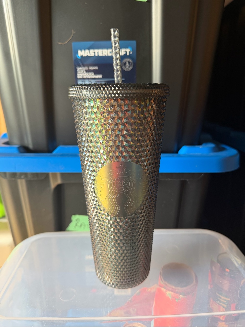 Starbucks Iridescent Studded Tumbler - Black with Chrome Accents